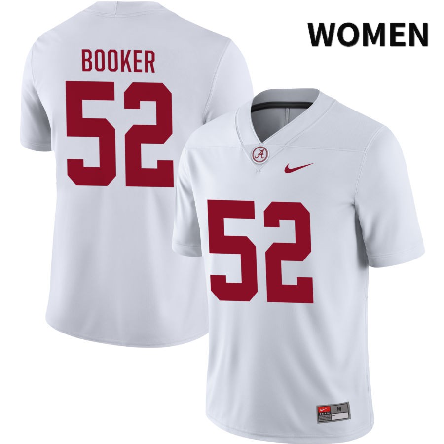 Alabama Crimson Tide Women's Tyler Booker #52 NIL White 2022 NCAA Authentic Stitched College Football Jersey MU16A03AX